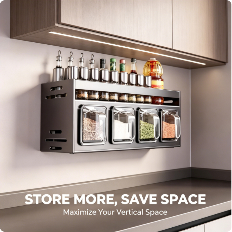 Home Cooking Recipes - Home Kitchen Wall Hanging Spice Storage