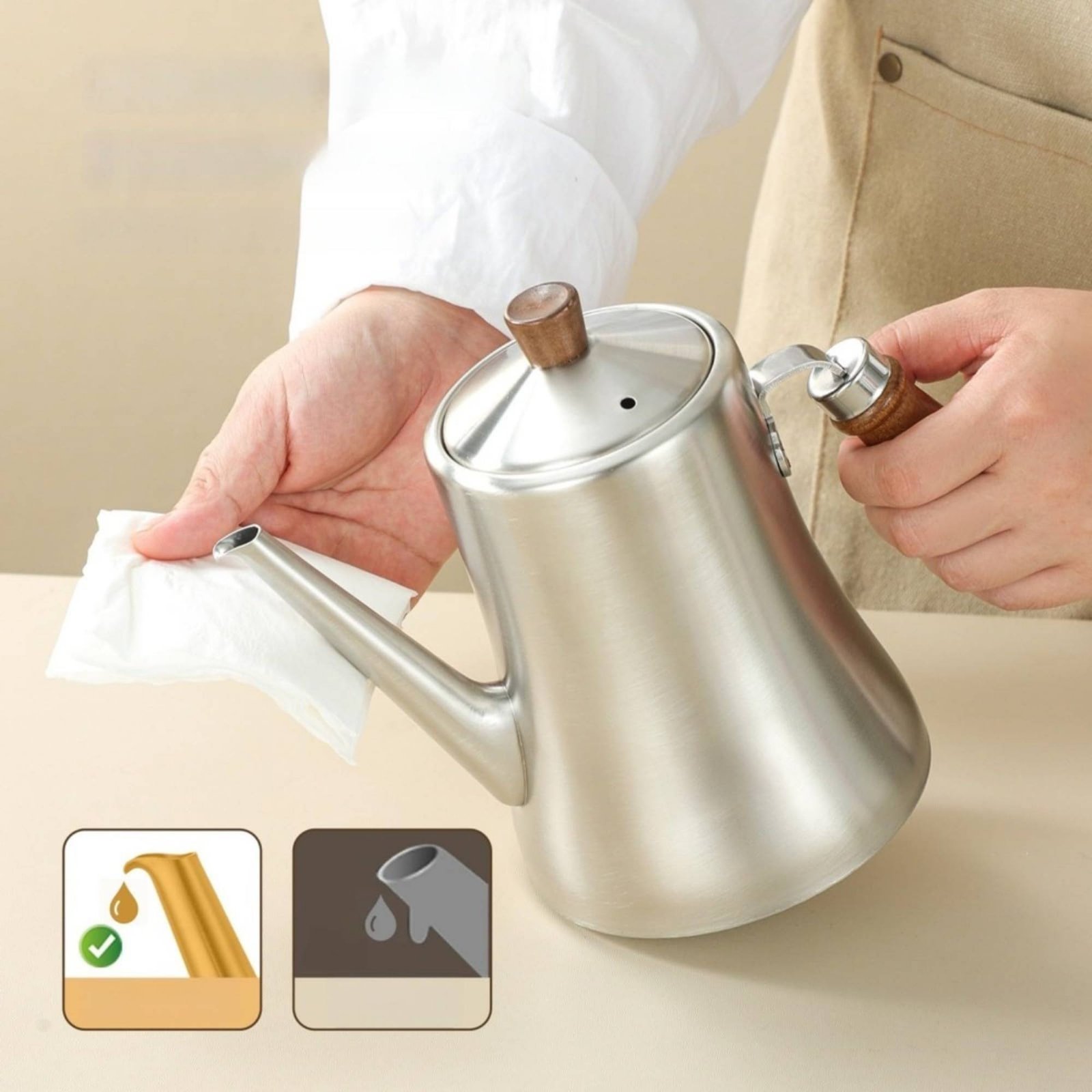 Home Cooking Oil Filter - Stainless Steel Oil Pot Leakproof Oil
