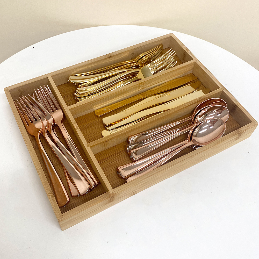 Bamboo Cutlery Divide Storage  - Home Cooking Recipes incelemesi ve fiyatı