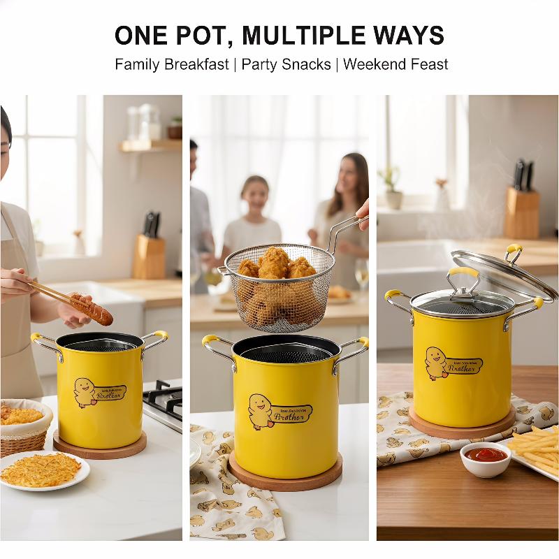 2/3L Deep Fryer Pot Stainless  - Home Cooking Oil Filter incelemesi ve fiyatı