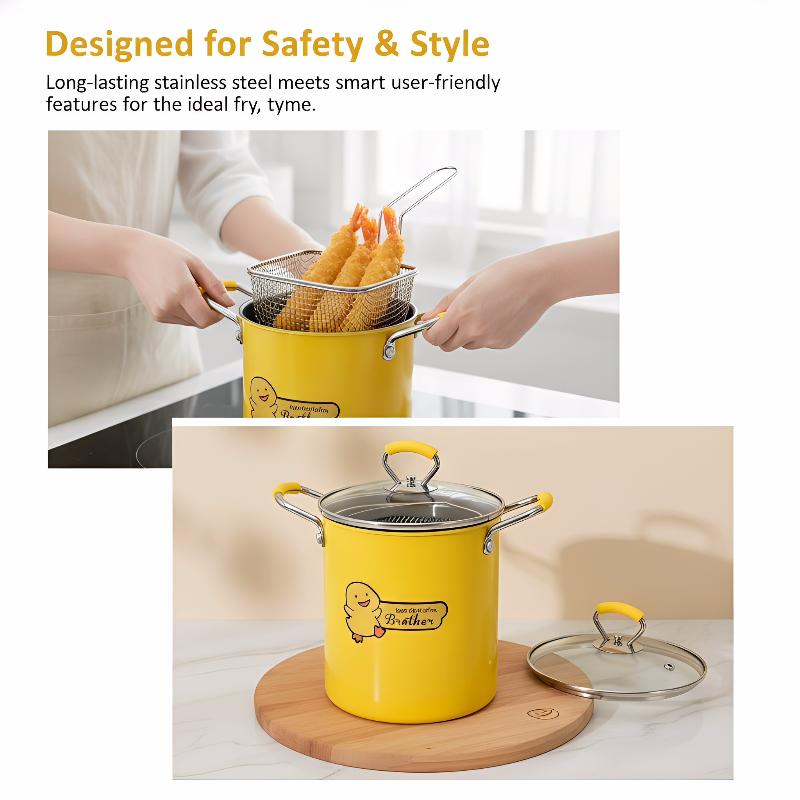 2/3L Deep Fryer Pot Stainless  - Home Cooking Oil Filter incelemesi ve fiyatı