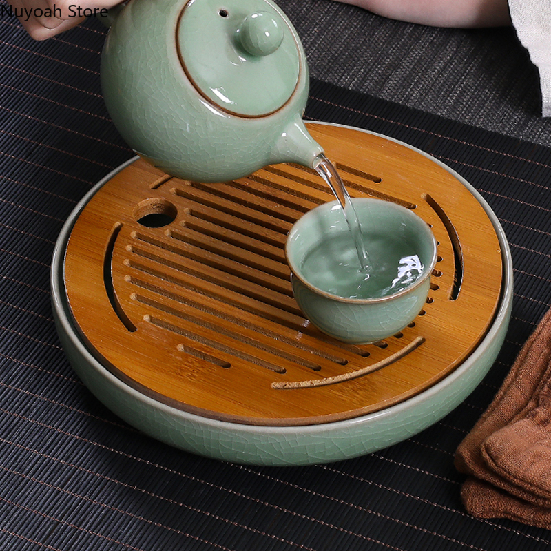Ceramic Round Tea Tray Househo - Sushi Mat Bamboo incelemesi ve fiyatı